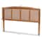 Baxton Studio Marieke Ash Walnut Finished and Synthetic Rattan King Size Headboard 159-9811 - alternate 7